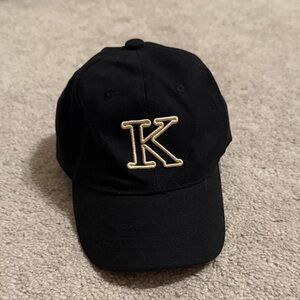 Black Cap with Gold 'K' Embroidery